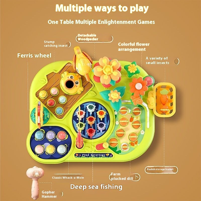 Baby's Building Blocks Multifunctional Early Education Study Table Baby Busy Toys Gaming Table