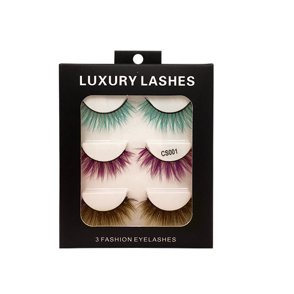 Faux cils de couleur de haute qualité, épais, tridimensionnels, naturels