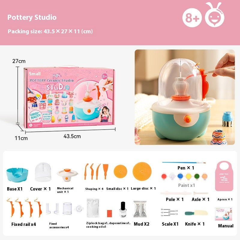 Tour de potier électrique pour enfants, plateau tournant en argile, jouet de bricolage fait main