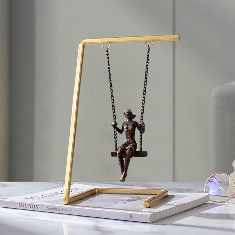 Metal To Swing Couple Study Office Decorations Ornaments