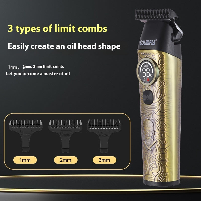 Digital Display Metal Hair Clipper For Hair Salon Carving Scissors