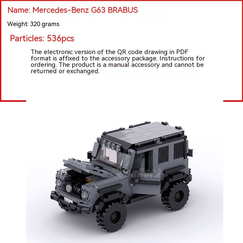 Petites briques de construction MOC-92061G63Brabus Ensemble de jouets Chariot