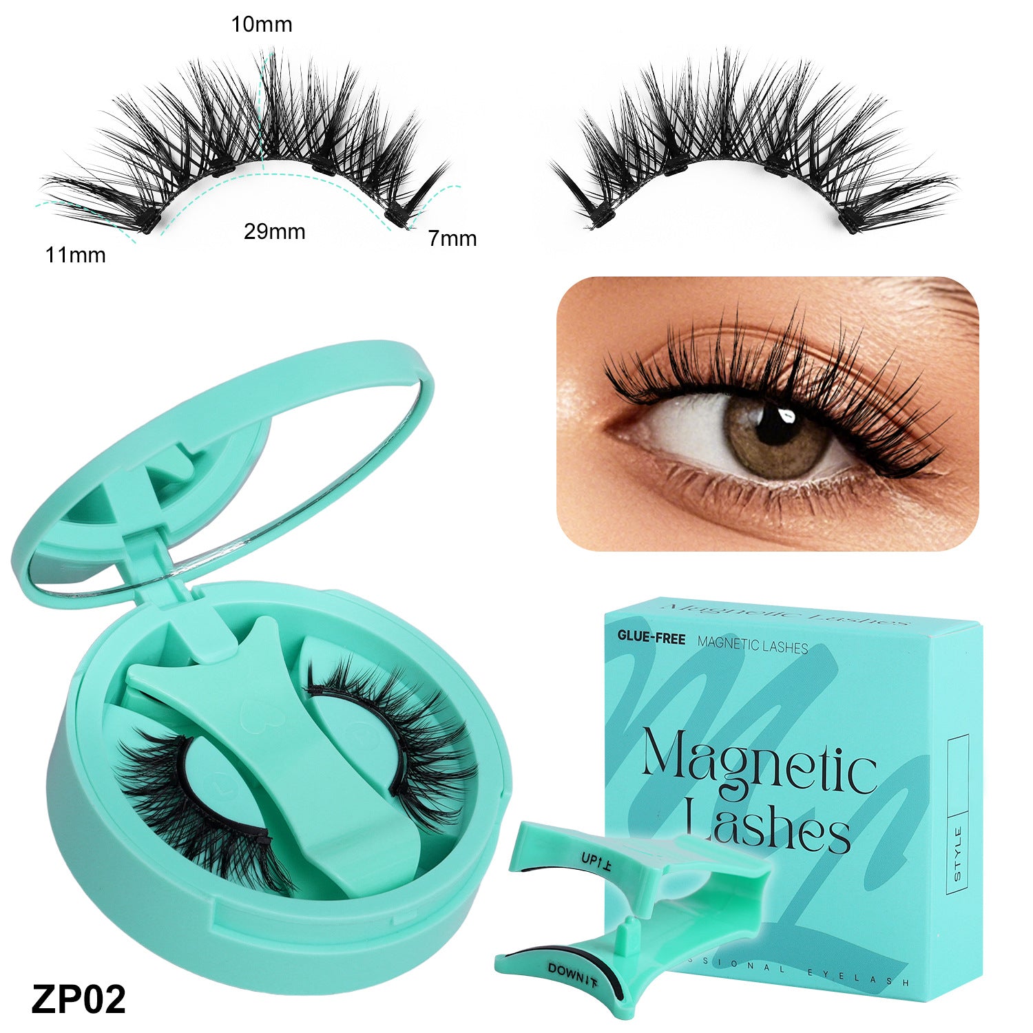 European And American Thick Hard Stem Magnetic False Eyelashes Suit