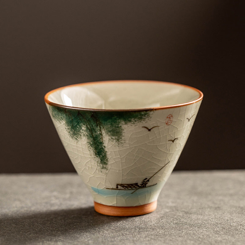 Hand Painted Tea Cup Porcelain Kung Fu Tea Set Teacup Suit