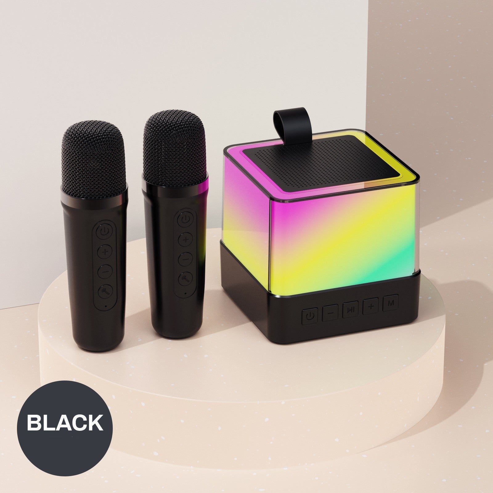 Wireless Bluetooth Speaker Family KTV Colorful Light Microphone