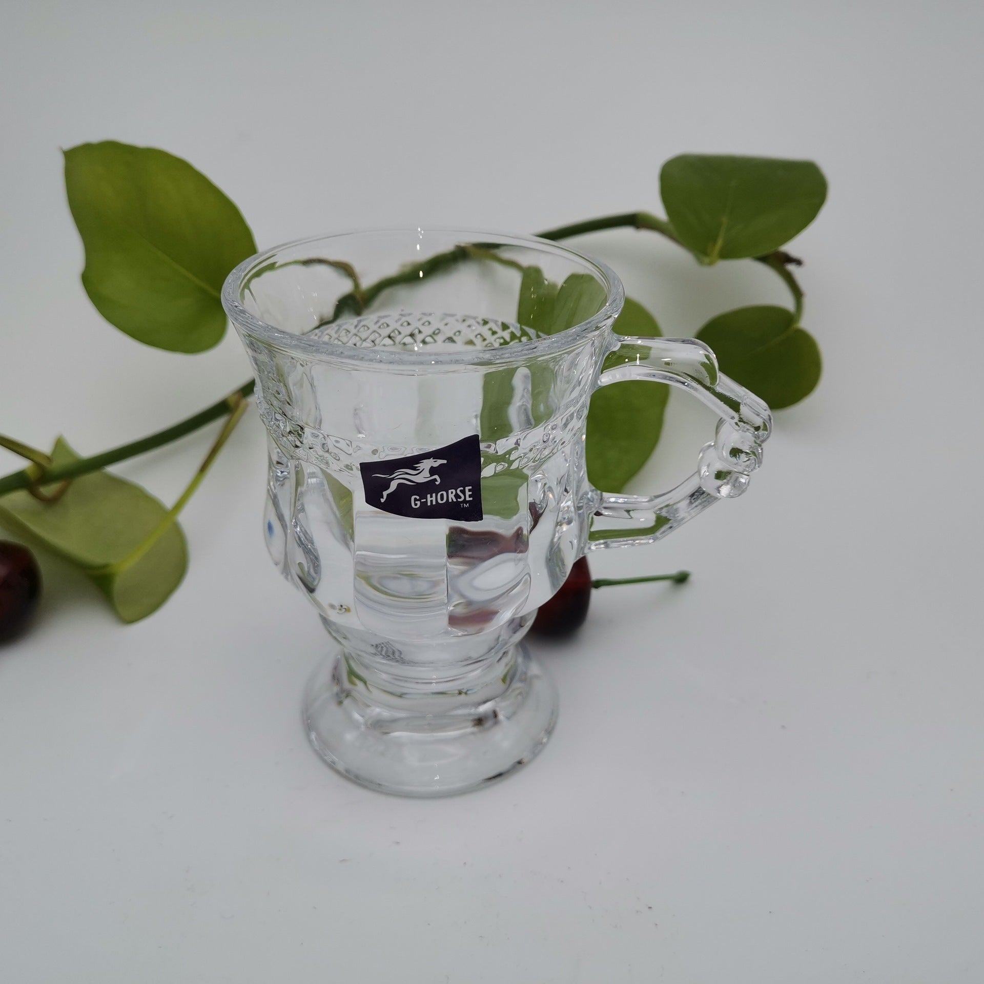 Retro Relief Handle Cup ZB72 Tall French Amber