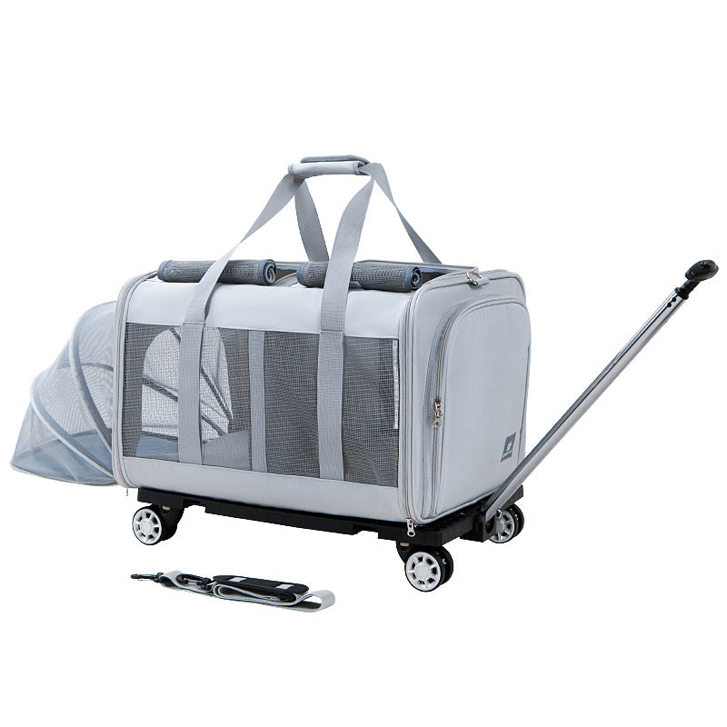 Grand sac de transport à roulettes pour chat