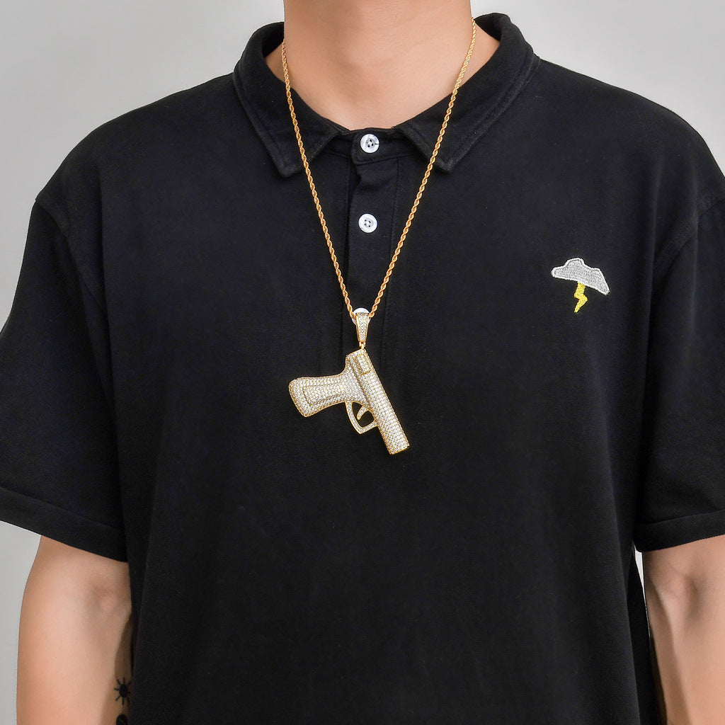 Hip Hop Hipster Full Zircon Three-dimensional Necklace
