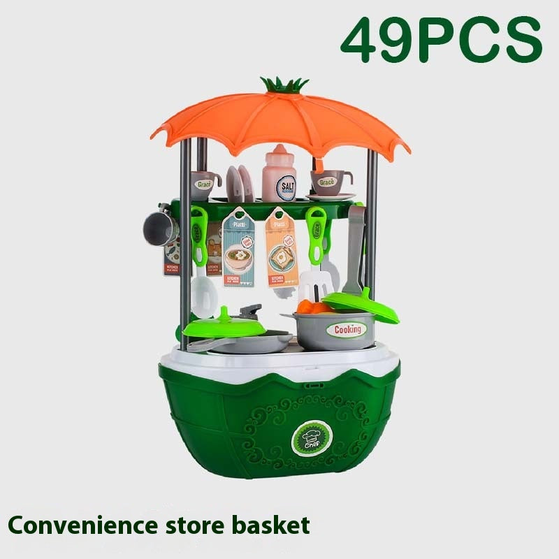 Children Play House Trolley Ice Cream Candy Car Dresser Doctor Toy Kitchen Suit