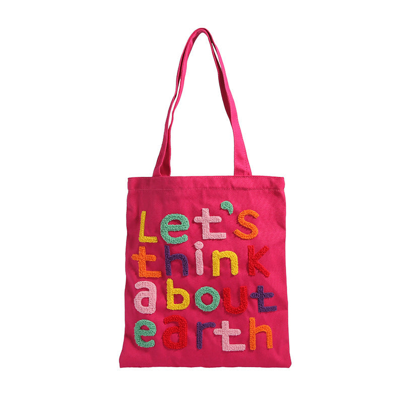 Letter Large Capacity Versatile Canvas Bag For Women