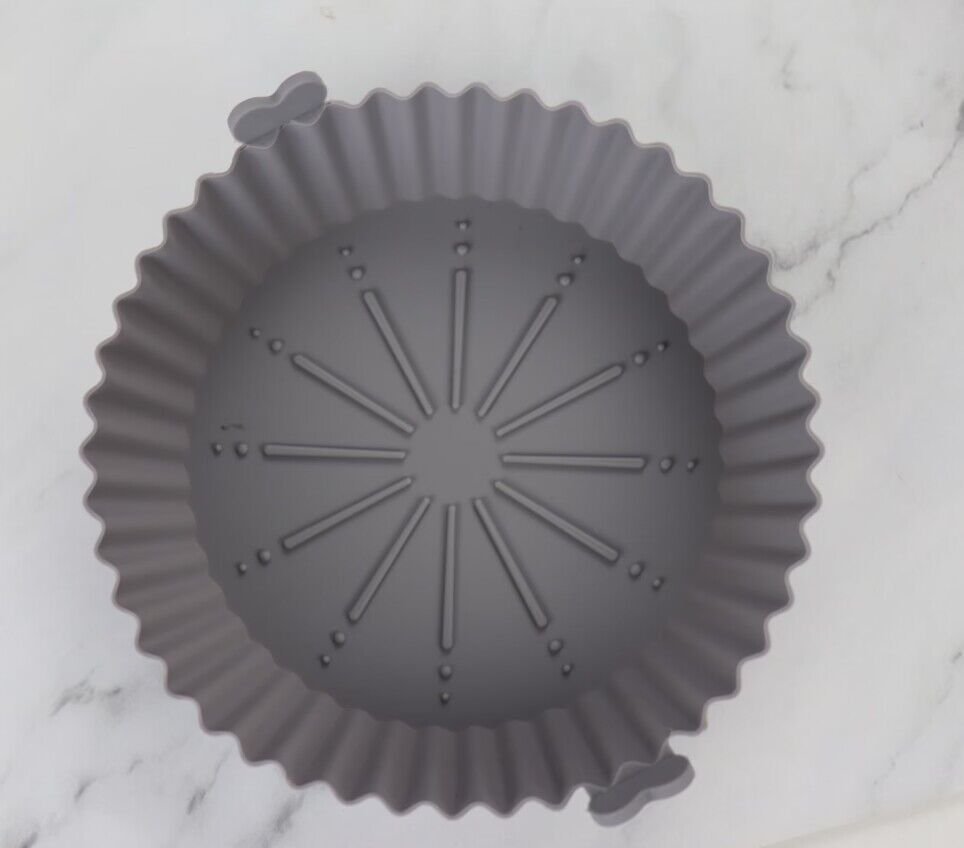 Plat de cuisson rond binaural en silicone de qualité alimentaire pour friteuse à air