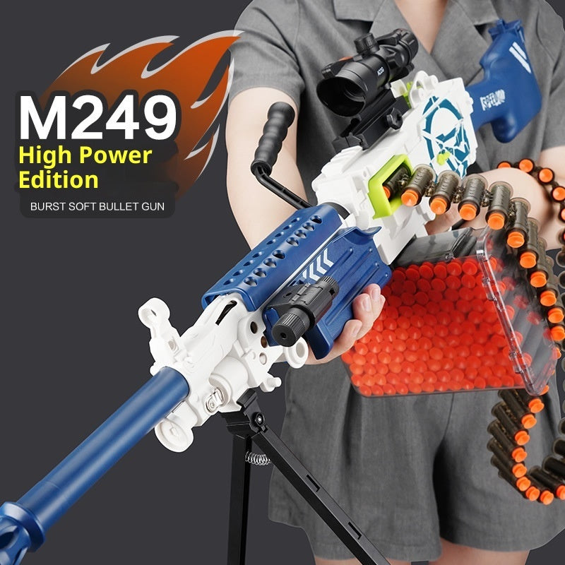 AMT Soft Elastic Children M249 Toy Gun Electric Continuous Hair Throwing Shell Model