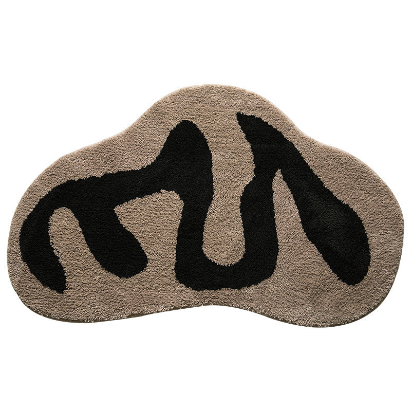 Tapis de porte tufté à motif irrégulier pour chambre à coucher, bureau