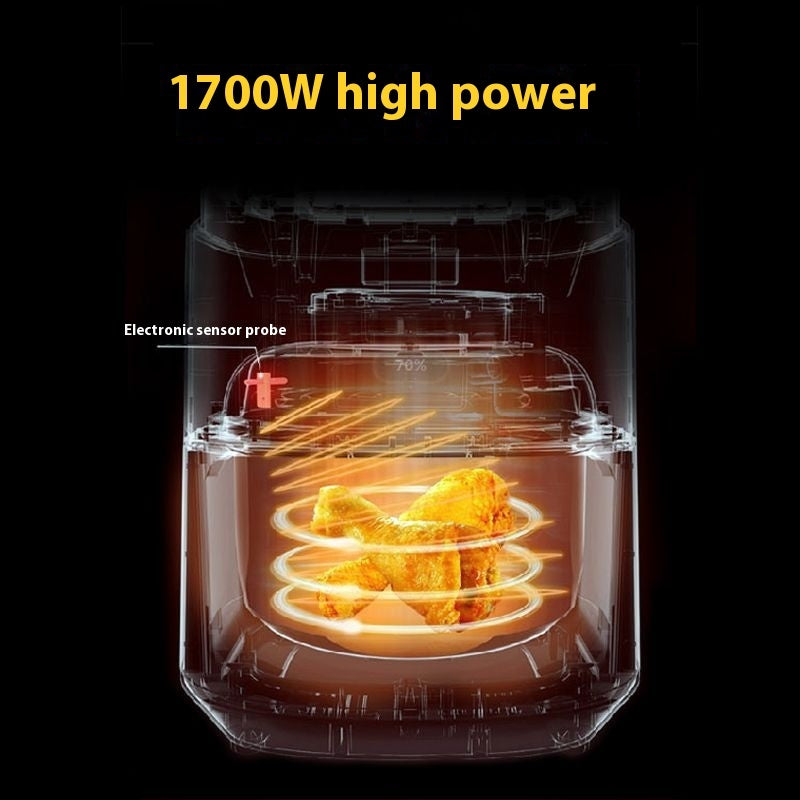 Friteuse à air domestique grande capacité visuelle en acier inoxydable automatique multifonction
