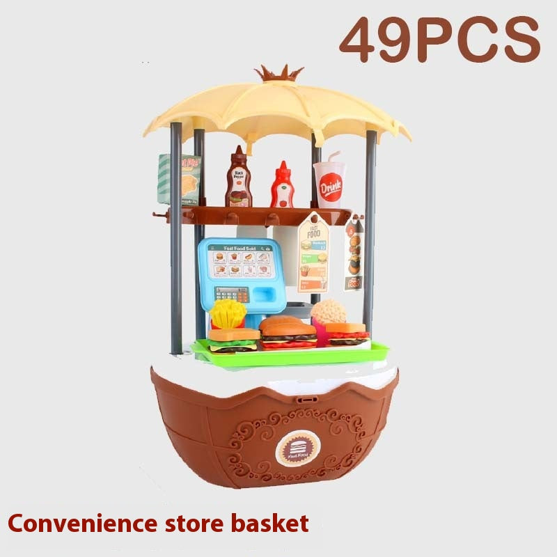Children Play House Trolley Ice Cream Candy Car Dresser Doctor Toy Kitchen Suit