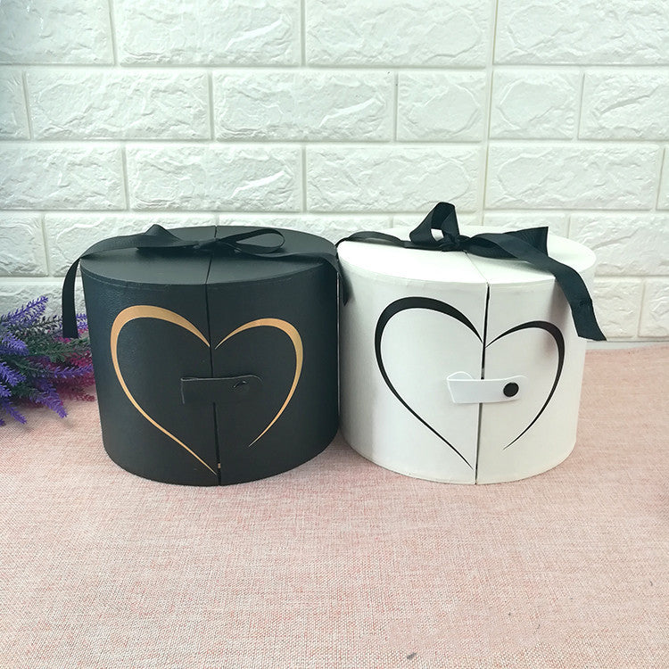 Coffret cadeau Saint-Valentin Boîte cadeau ronde en papier à ouverture latérale Pour ranger
