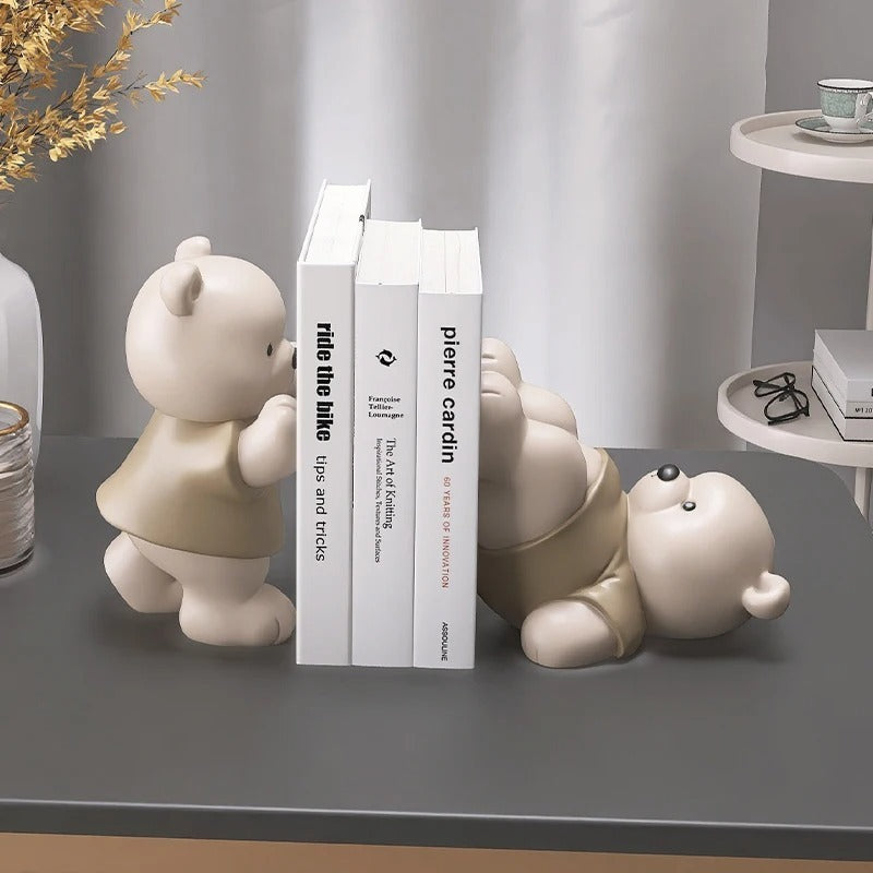 Healing Bear Bookend Ornaments Office Desk Surface Panel Decorations