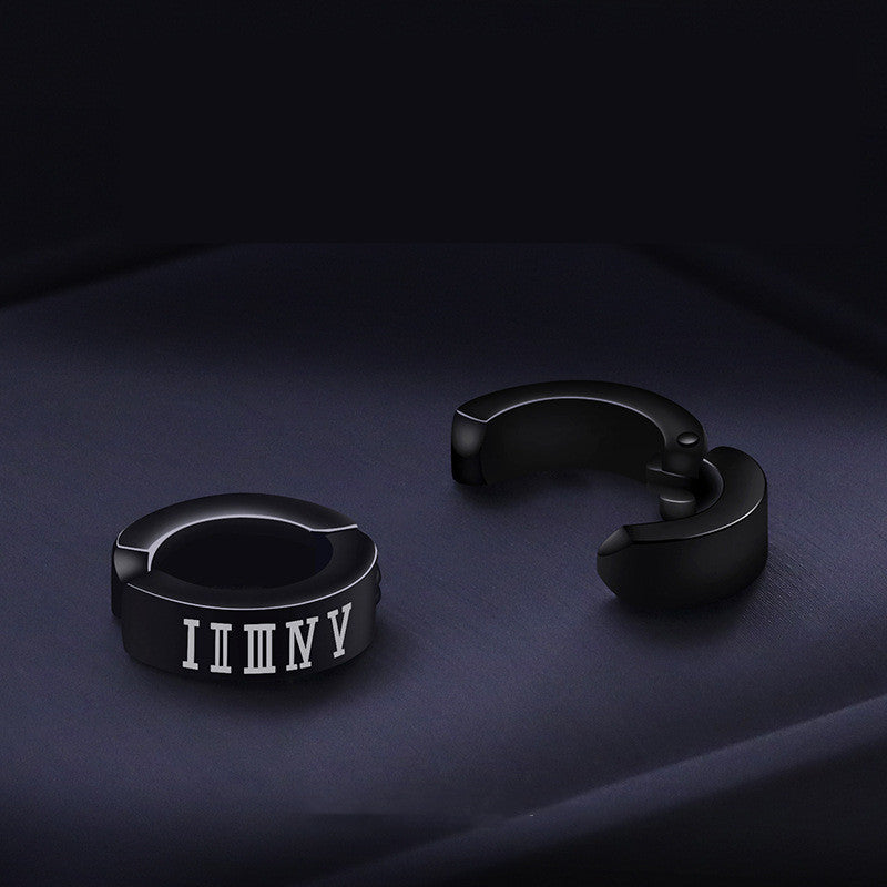 Simple Non-pierced Personality Men's Titanium Steel Earrings