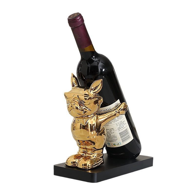 Wine Rack Decoration French Bulldog Creative And Slightly Luxury Decorations
