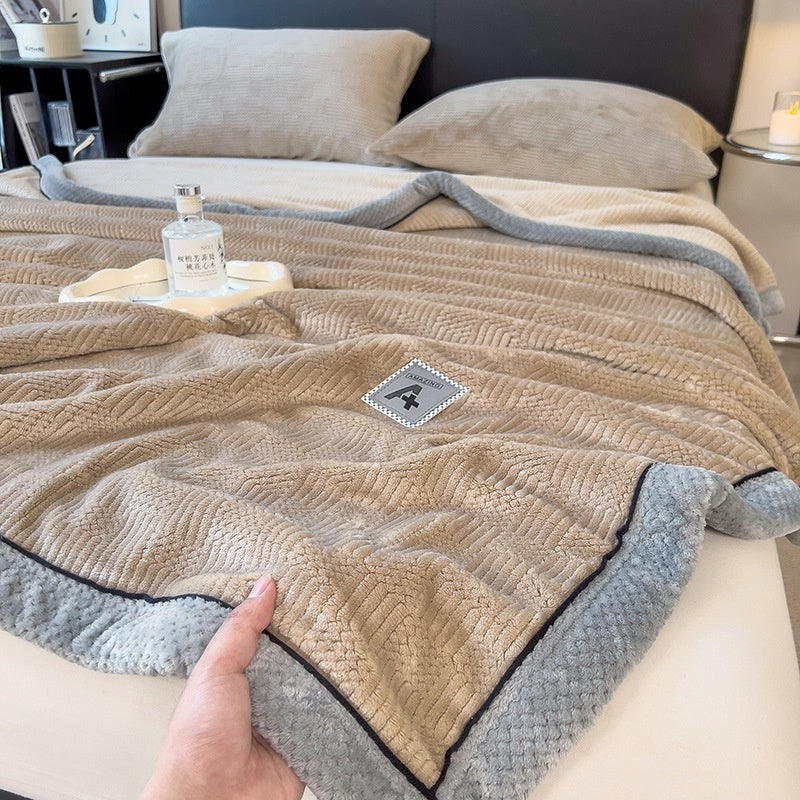 Maternal And Child Grade Knitted Blanket Milk Velvet Blanket Coral Fleece Air-conditioning Blanket