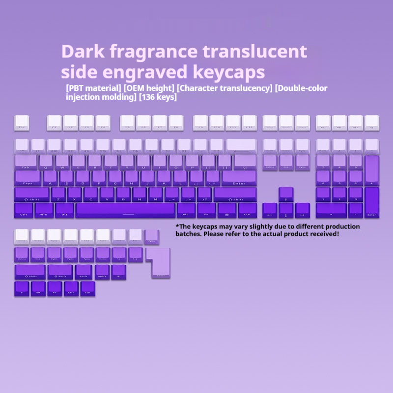 Blush Gradient Side Engraved Transparent Mechanical Keyboard