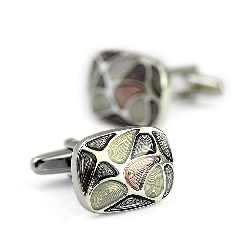 Bohemian Enamel Cufflinks Shirt Buttons