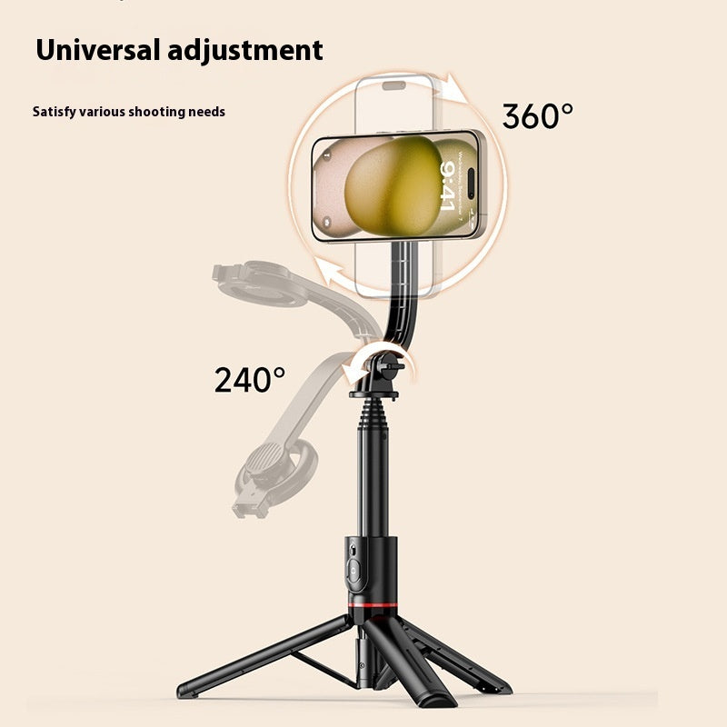 Support de téléphone pour diffusion en direct, trépied paresseux portable avec lumière d'appoint