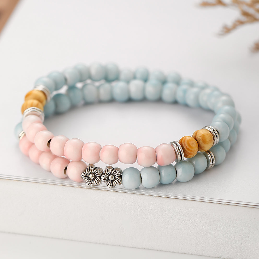 Retro Double-layer Ceramic Bracelet For Women