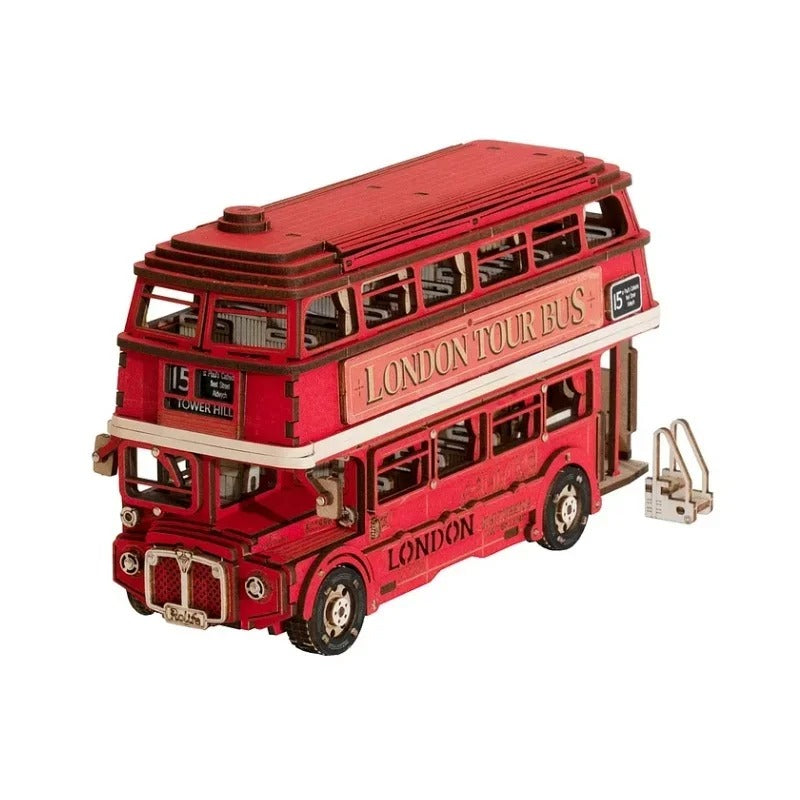 Creation Set London Bus Diy Cottage Jigsaw Model 3 Dstereo Hand-assembled Toys Gift