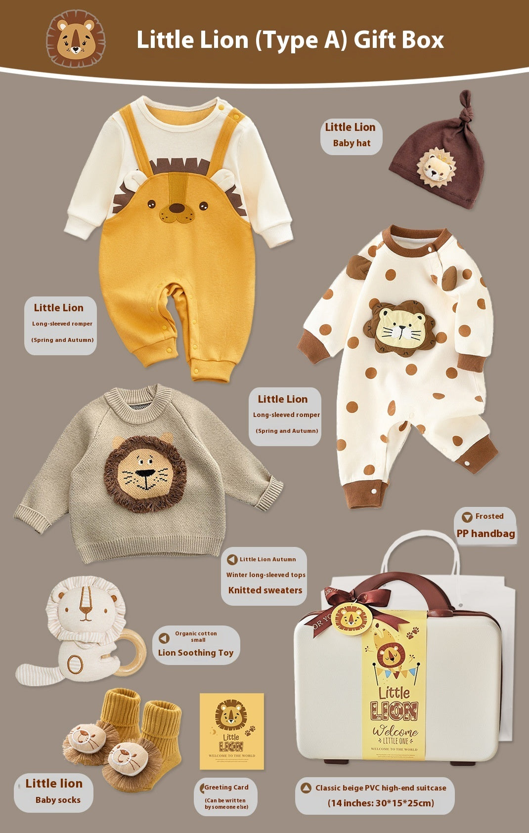 Coffret cadeau bébé Pull tricoté Petit Lion
