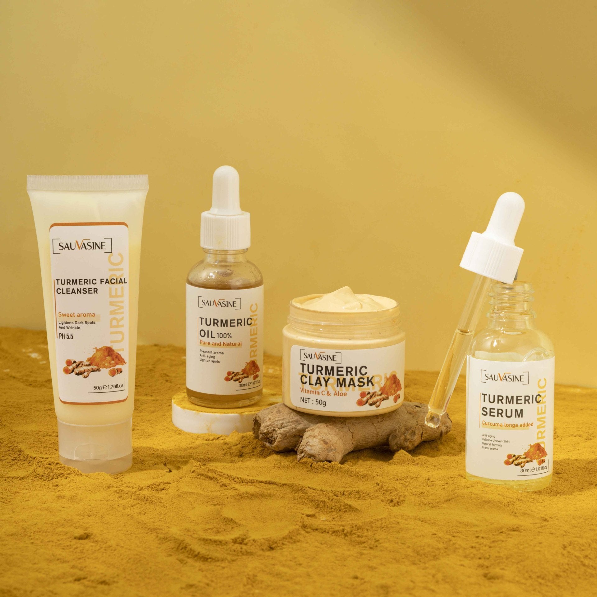 Kit de Soin à la Curcuma Douce Revitalisation Nourrissant en Profondeur Hydratant