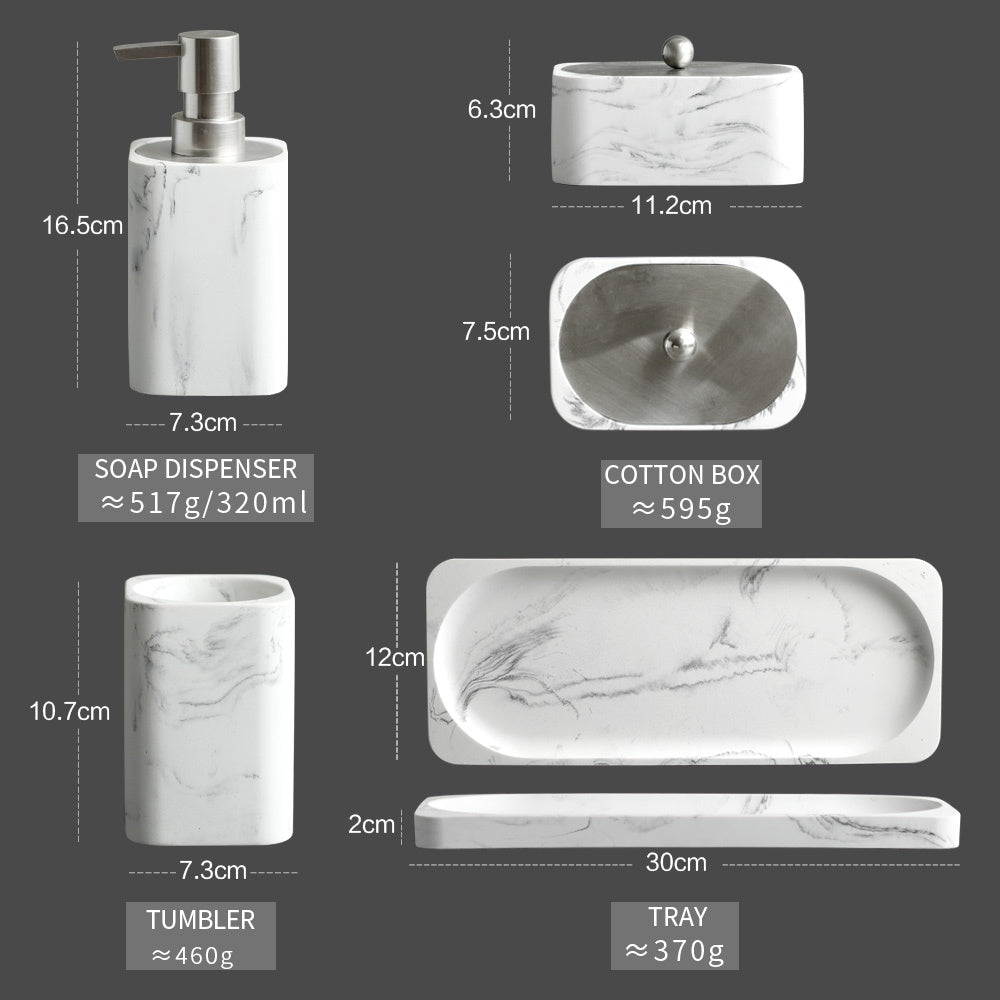 Nordic Style Resin Marble Bathroom Four-piece Set
