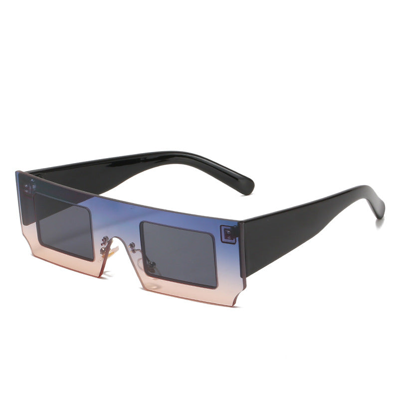 European And American Personalized Contrast Color Slice Square-rimmed Glasses