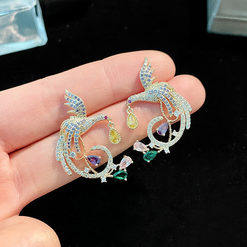 Coloured Zirconia Stud Earrings For Women