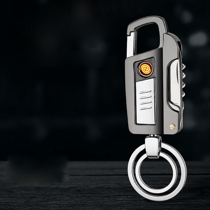 Briquet multifonction porte-clés, rechargeable par USB