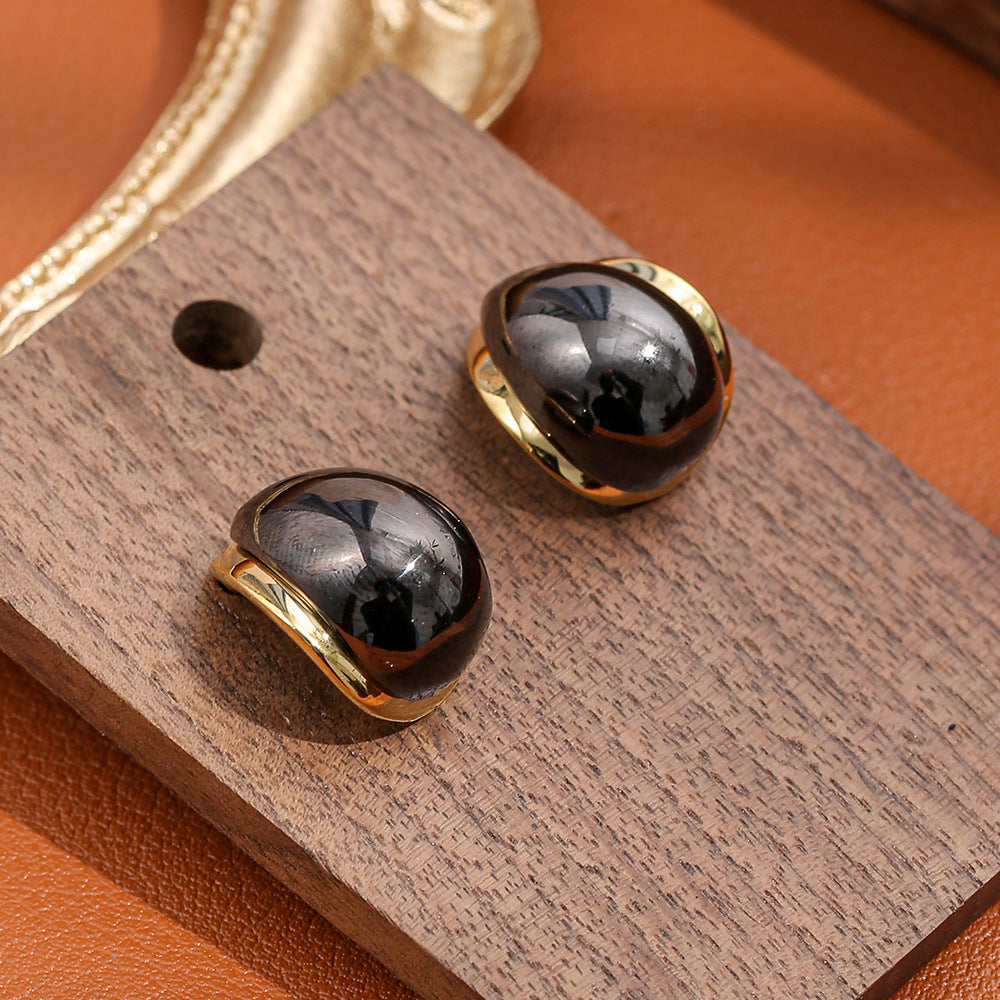 Boucles d'oreilles clous rétro françaises, boucles d'oreilles minimalistes mode, unisexe