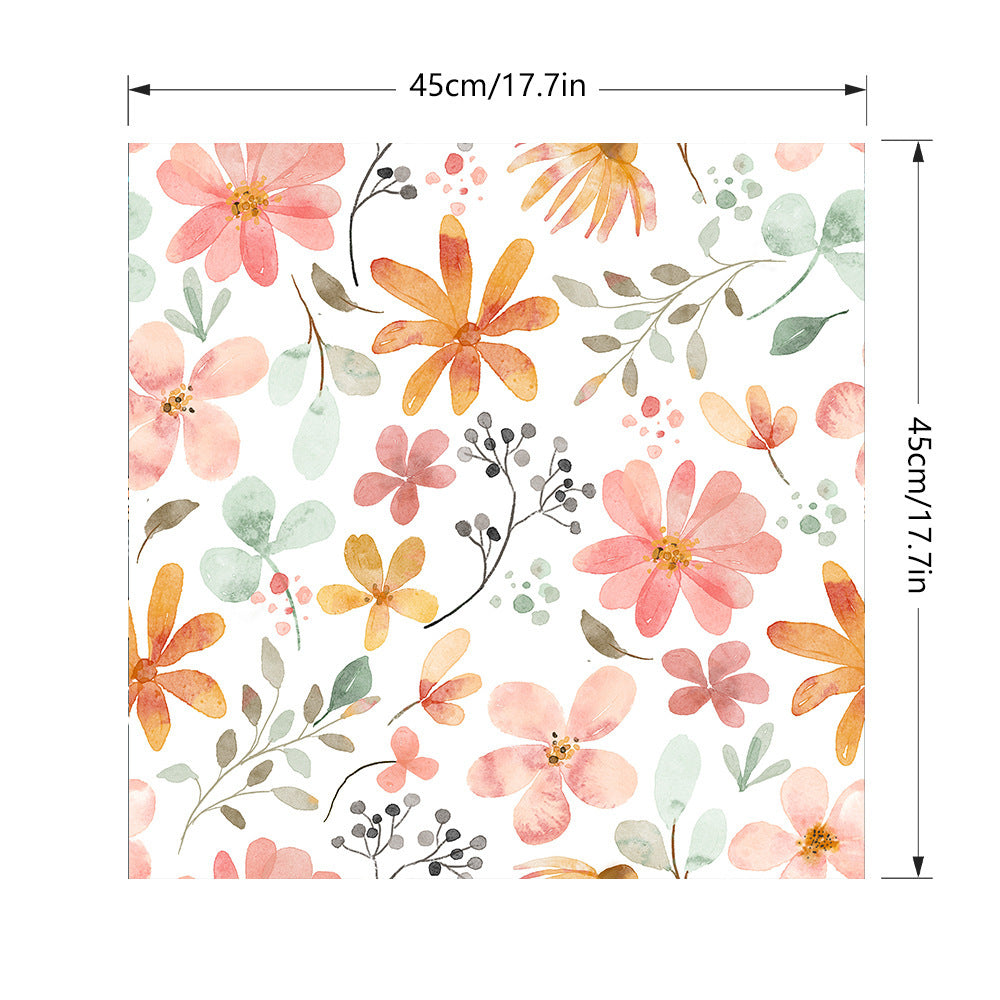 Plant Flower Decorative Wallpaper Pvc Self-adhesive Wallpaper