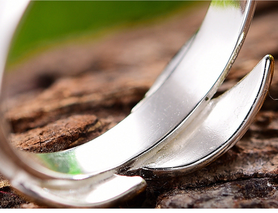 Three Leaf Separation Sterling Silver S925 Women's Ring