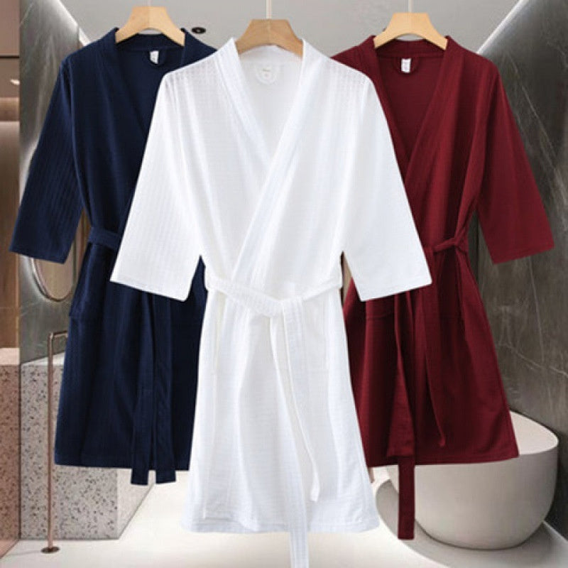 Men's And Women's Pajamas, Waffle Style Couple Bathrobe