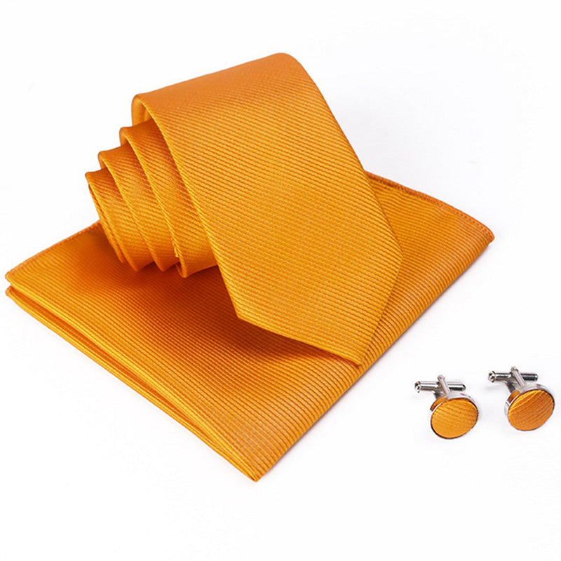 Men's Cufflinks Square Tie Three Piece Set