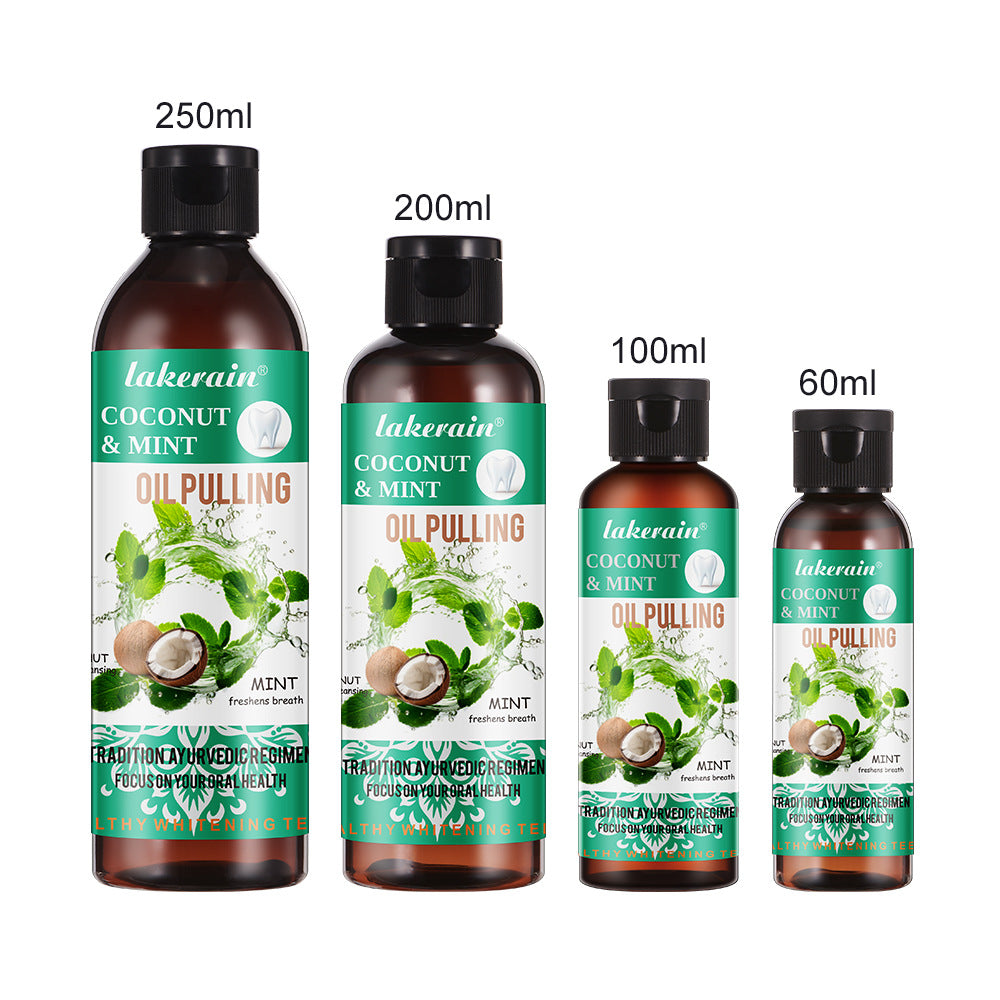 Bain de bouche à l'huile de coco pour une haleine fraîche et des soins buccodentaires