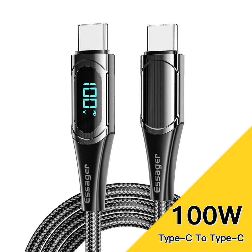 Câble de charge rapide PD avec affichage numérique pour ordinateur portable et tablette