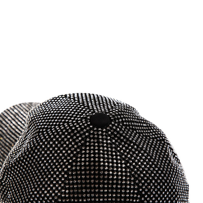Full Diamond Full Diamond Rhinestone Baseball Hat Peaked Hat For Women Summer Wide Brim Korean Style Face-looking Small Big Head Circumference Trendy Net Red
