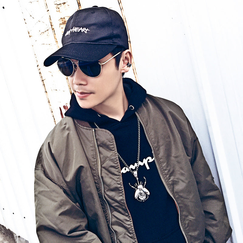 Domineering Hip Hop Mechanical Beetle Pendant Necklace