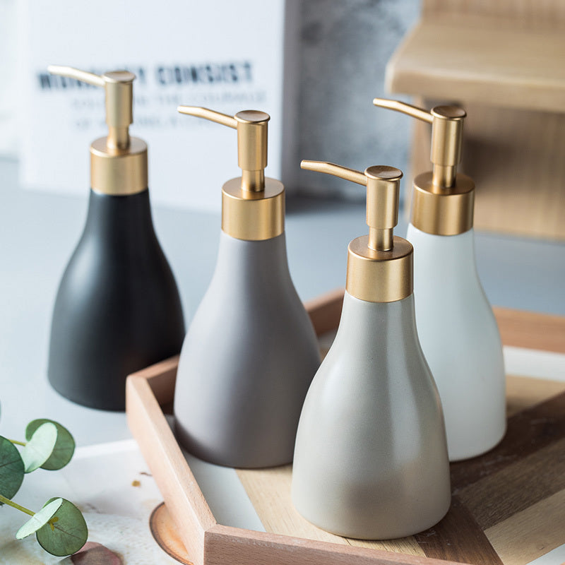 Simple Ceramic Hand Sanitizer Shower Gel Shampoo Moisture Bottle