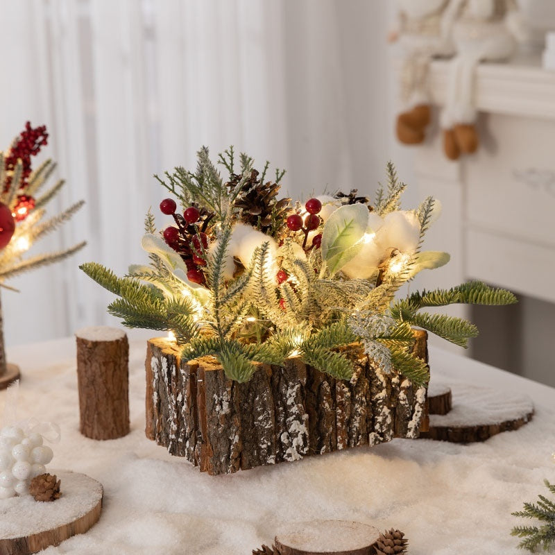 Décorations de Noël d'émulation de bureau Ornements d'arbre Bonsaï Ins Célébrité Internet Paquet Mise en page de vitrine