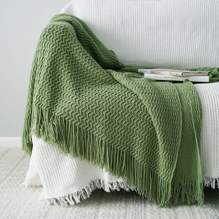 Solid Color Knitted Decorative Blanket Simple Sofa Blanket