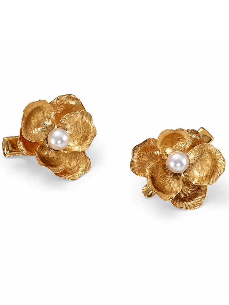 Pinces à cheveux Perles Fleurs Dorées Accessoires de Mariage Tendance
