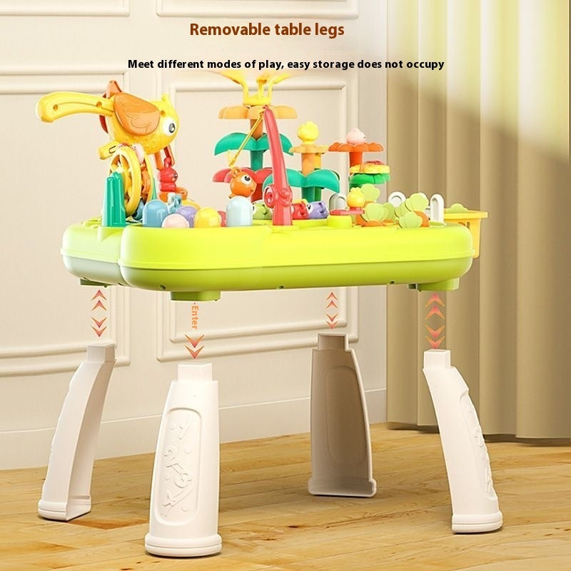 Baby's Building Blocks Multifunctional Early Education Study Table Baby Busy Toys Gaming Table