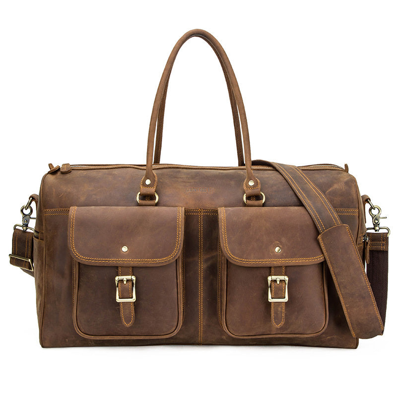 Sac de voyage en cuir rétro "Crazy Horse" grande capacité